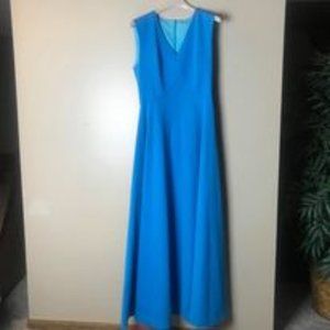 70s Vintage Handmade Blue Floor Length Dress Small
